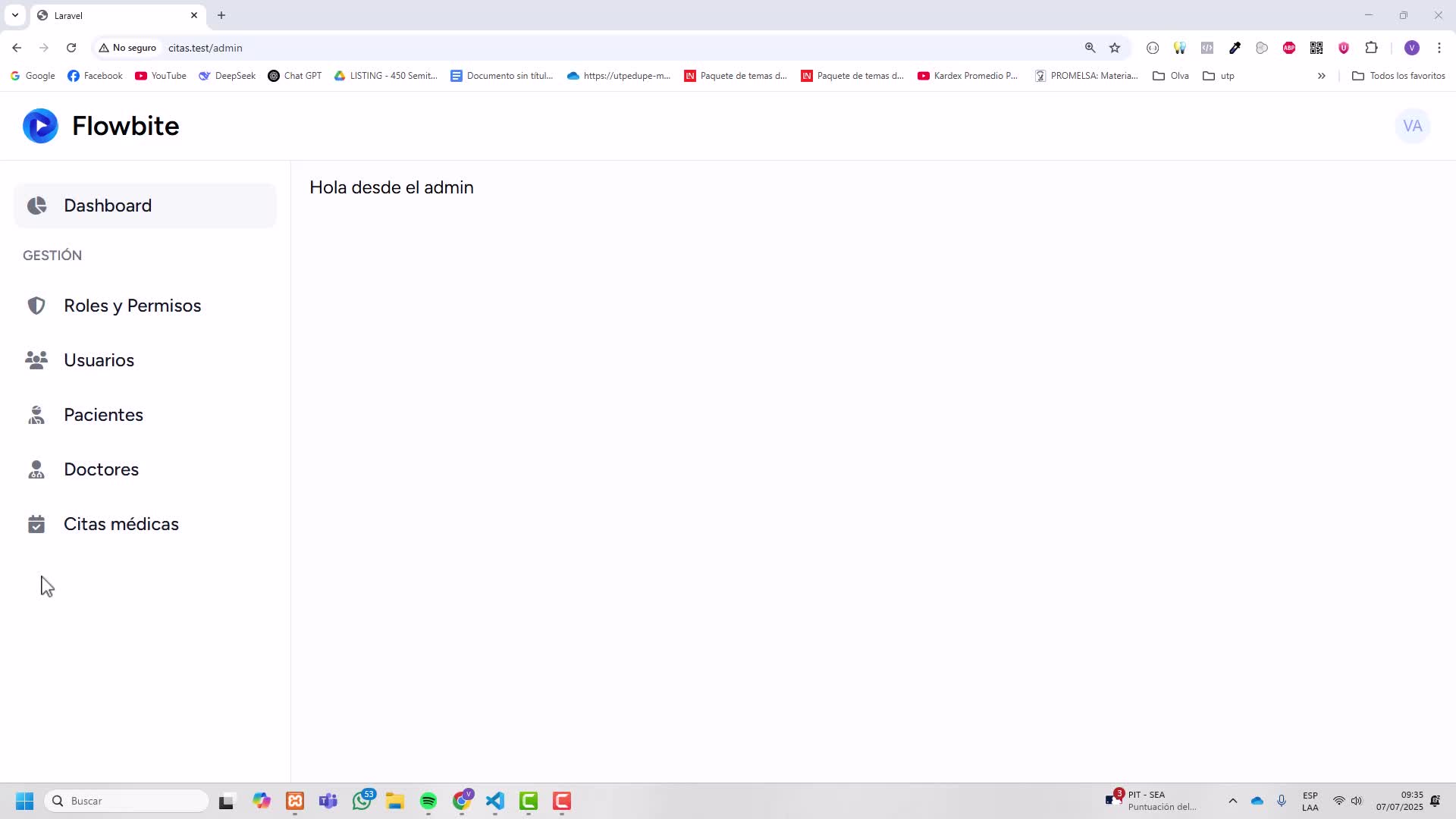 Crear rutas para mostrar citas en calendario