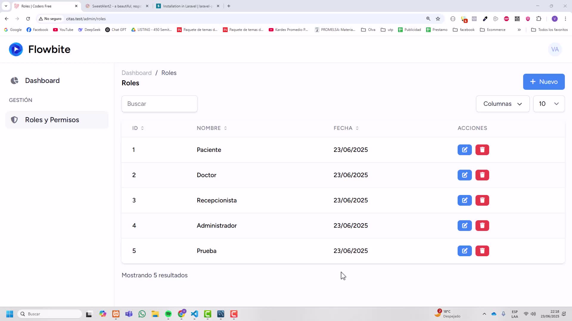Restringir roles que se editar o eliminan