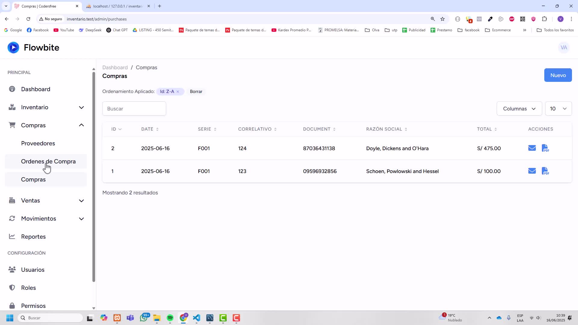 Agregar registro de ventas en el kardex