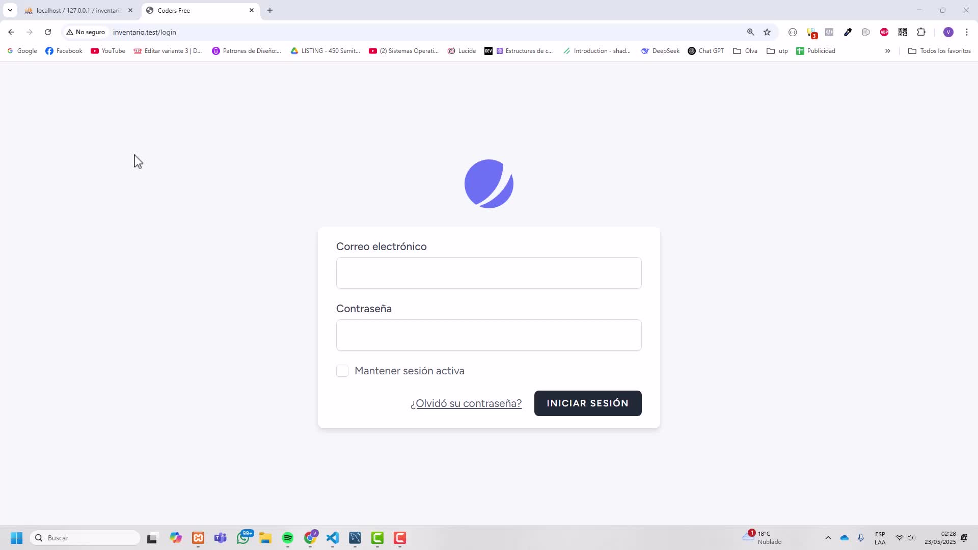 Crear usuario de prueba
